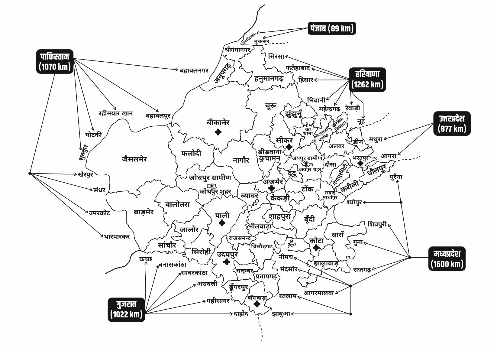 A map of india with different citiesDescription automatically generated